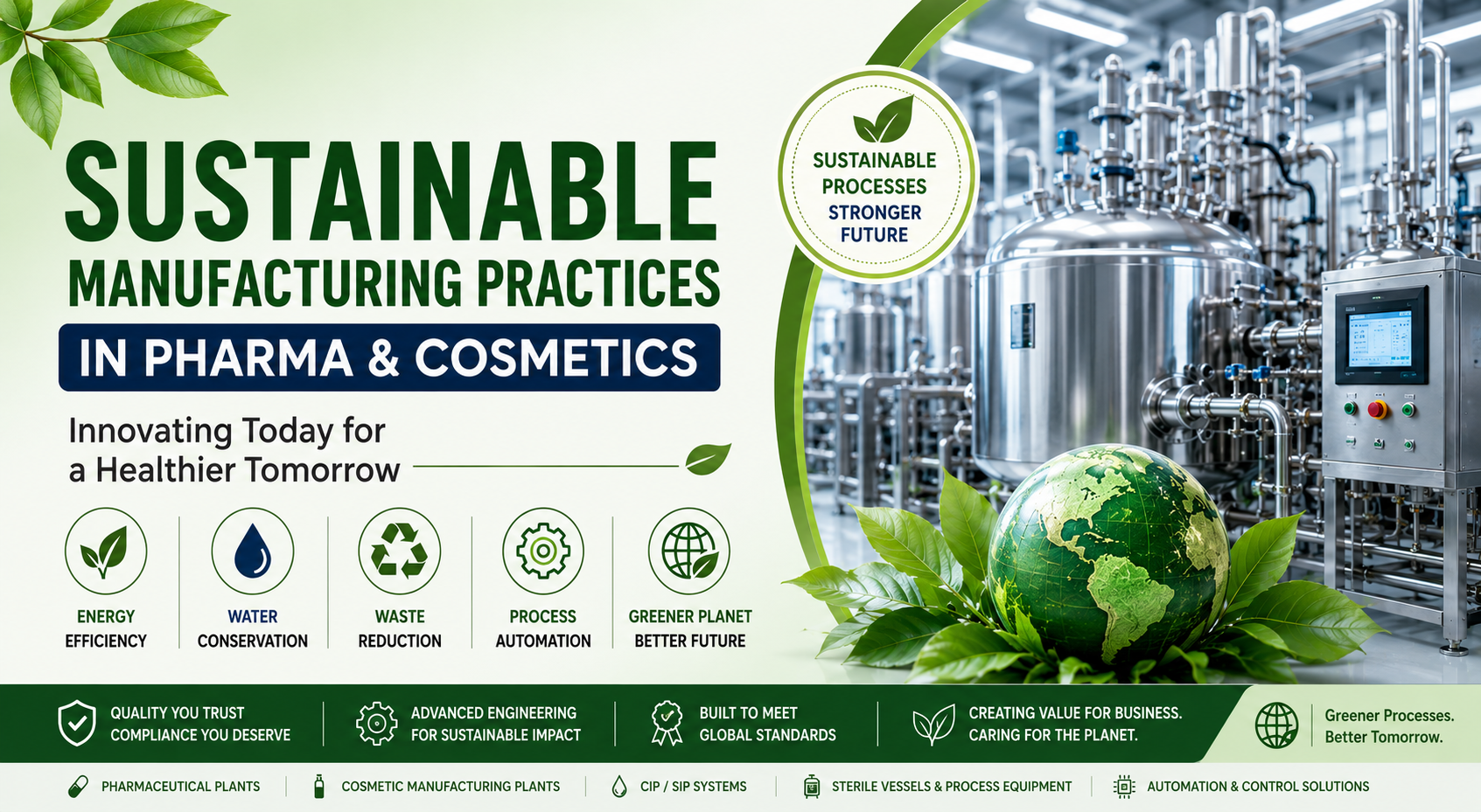 Sustainable Manufacturing Practices in Pharma & Cosmetics